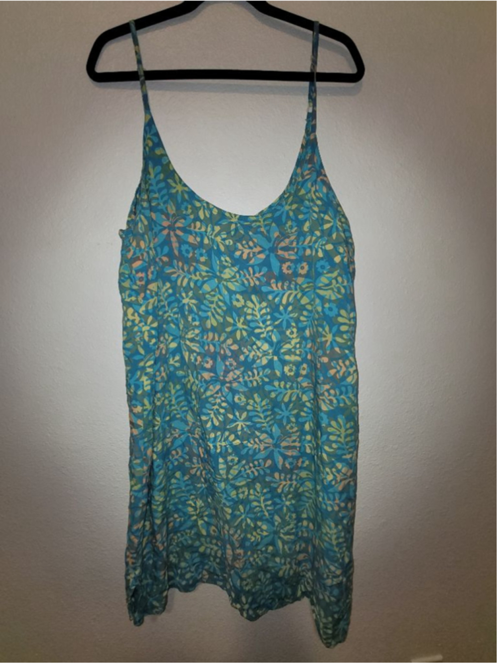 Blue Ginger Hawaii Dress XL Tropical Floral Shelf Bra Made in Hawaii